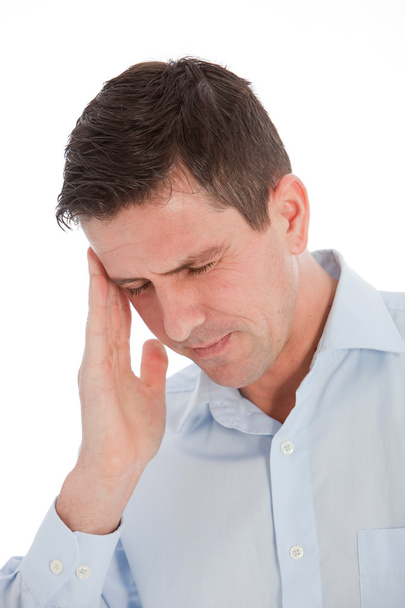 Close up Young Businessman Suffering From Headache - Photo, Image
