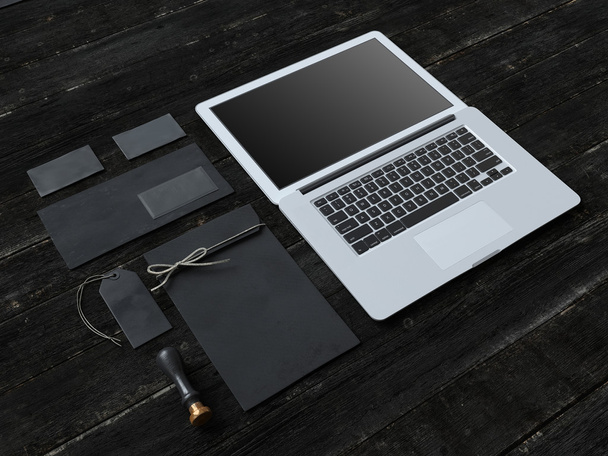 Set of Branding elements With Laptop - Foto, Imagen