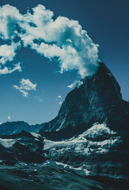Alps Matterhorn mountain summer landscape at dramatic light - Φωτογραφία, εικόνα