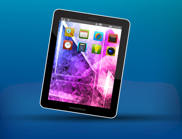 Tablet PC met touchscreen - Vector, afbeelding