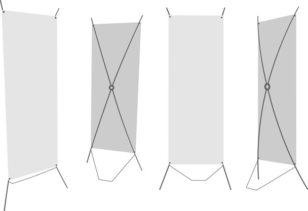 Pantallas X-Stands de banner en blanco
 - Vector, imagen