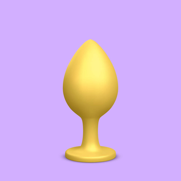 3d realistic butt plug isolated on light background. Sex toys for ass. Vector illustration. - Vector, imagen
