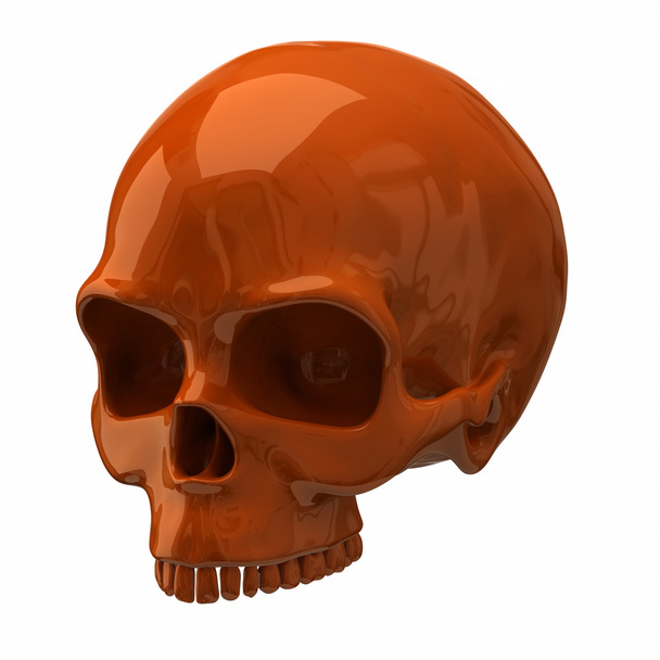 Illustration of orange skull - Fotoğraf, Görsel