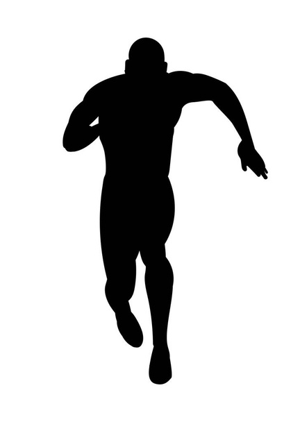Black Silhouettes Runners sprint men on white background. - Vektor, kép