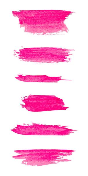 Set of pink paint brush. Ink stroke brush. Vector illustration isolated on white - Vettoriali, immagini