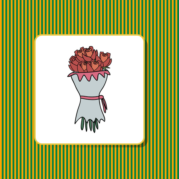 Template with bunch of roses - Vector, imagen