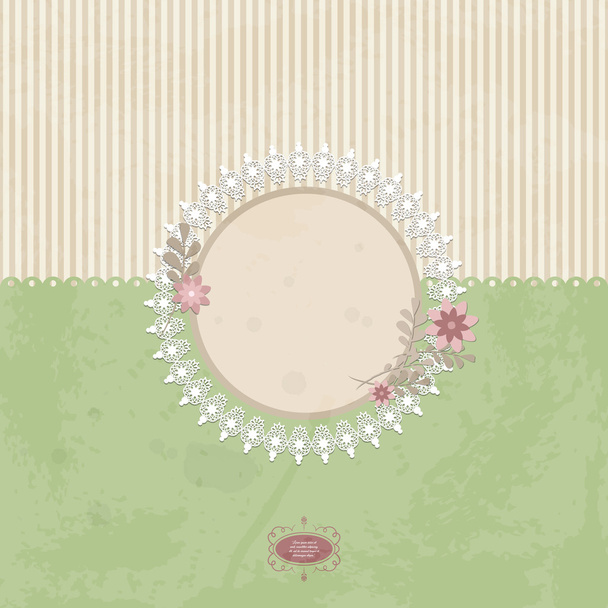 Vintage abstract card background with splashes, laces and flowers. Vector illustration - ベクター画像