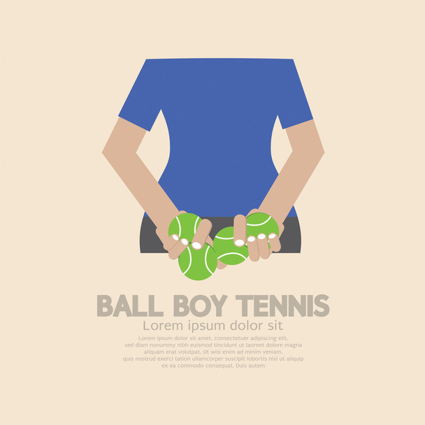 Back Side Of Ball Boy Tennis Vector Illustration - Vector, afbeelding