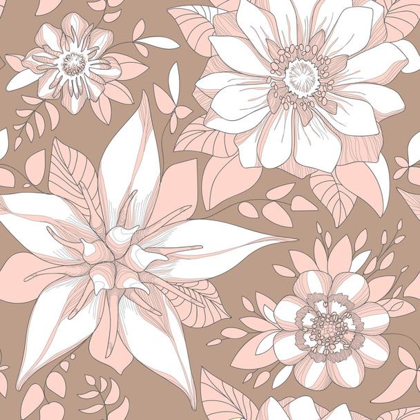 Beautiful elegant floral pattern - Vector, afbeelding
