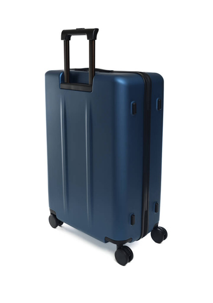 Large polycarbonate suitcase isolated on white background. Travel suitcase isolated on white background. - Photo, Image