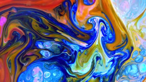 Very Nice Ink Abstract Psychedelic Cosmos Paint Liquid Motion Galactic Background Texture Footage. - Felvétel, videó