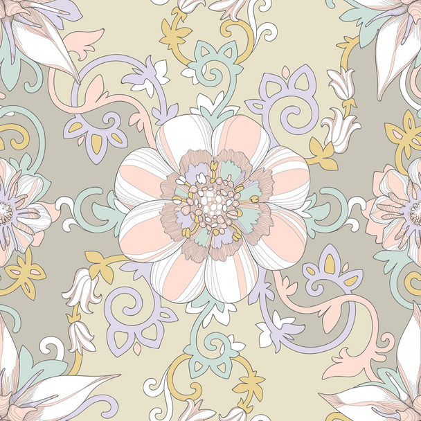 Belo padrão floral elegante em cores pastel
 - Vetor, Imagem