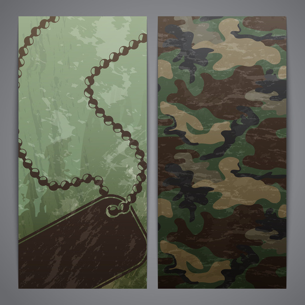 Flayers with military decor - Vector, Image