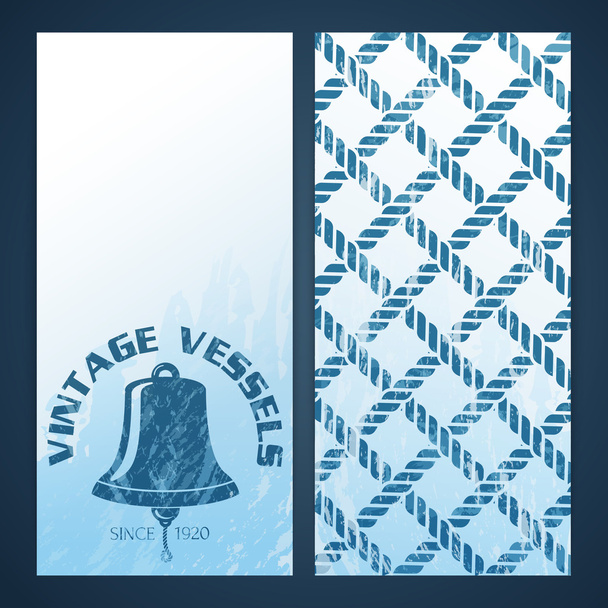 Nautical flayers with seafaring elements - Vector, Image
