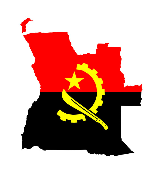 Mapa de la bandera de Angola
 - Foto, Imagen