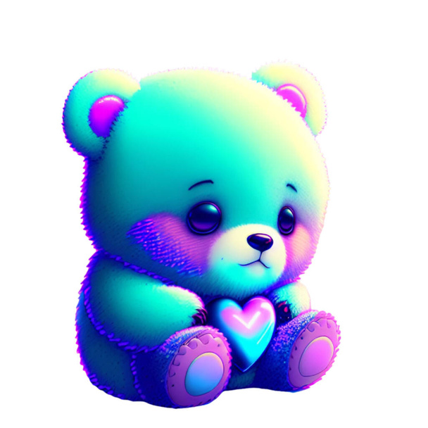 Cute bear carry a mini heart - Vector, Image