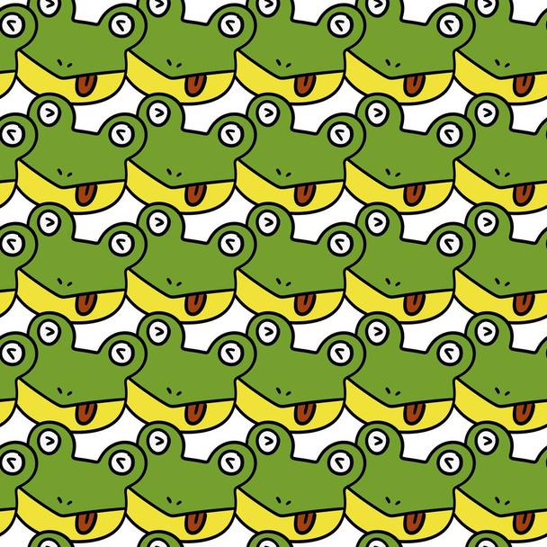 seamless pattern with funny cartoon frog, illustration - Foto, Imagen