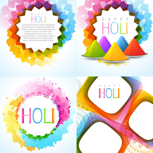colorful holi background collection - Вектор,изображение