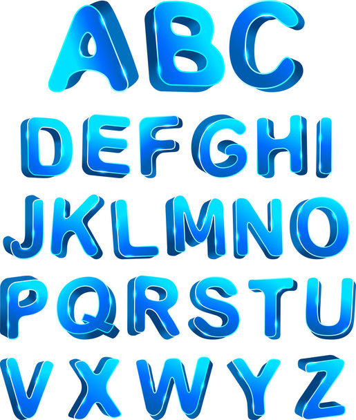 3d ice set alphabet. - Vector, Imagen