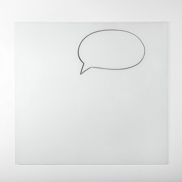 White empty board with speech bubble - 写真・画像
