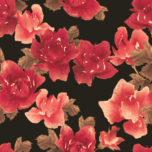 Watercolor pattern with roses - Fotó, kép
