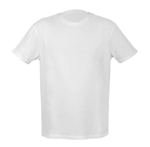 camiseta blanca maqueta aislada sobre fondo blanco - Foto, Imagen
