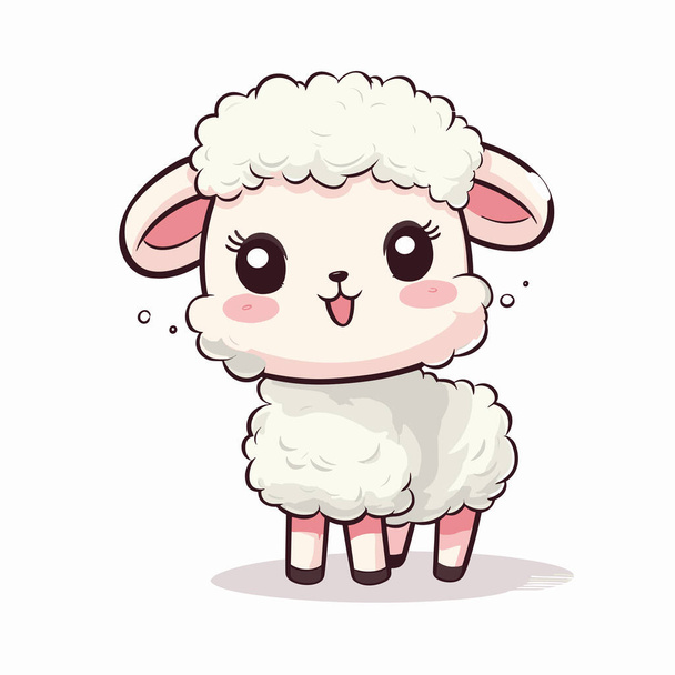 Lamb. Lamb hand-drawn illustration. Vector doodle style cartoon illustration - Vector, Imagen