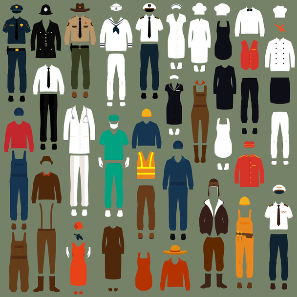 Workers, profession people uniform - Vector, Image