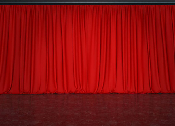 Teatro Escenario, Cortina de teatro rojo - Foto, imagen