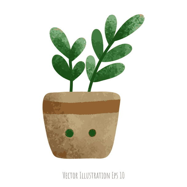 cute plant cartoon vector illustration - Vector, Image