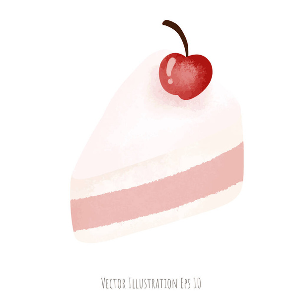 watercolor hand drawn cake. - Vector, Image