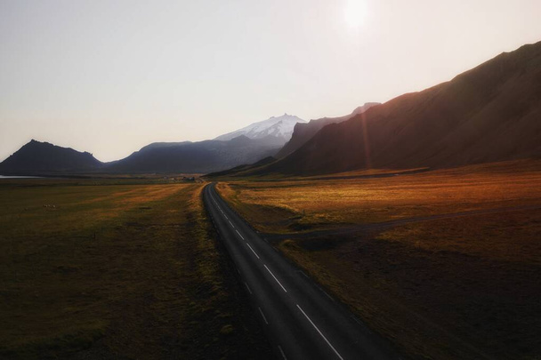 Drone shot of a scenic route in Iceland - Photo, Image