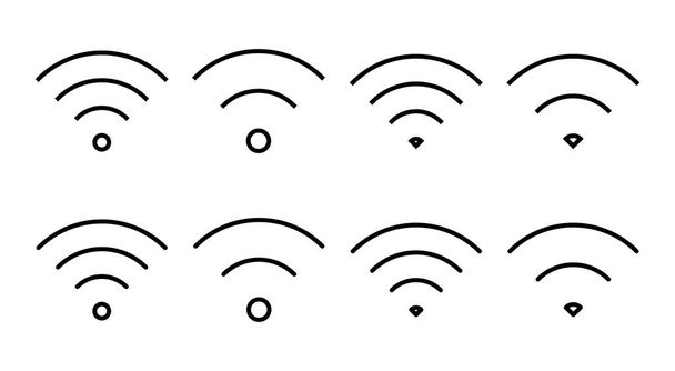 Icono Wifi conjunto de ilustración. señal y símbolo. Icono inalámbrico - Vector, Imagen