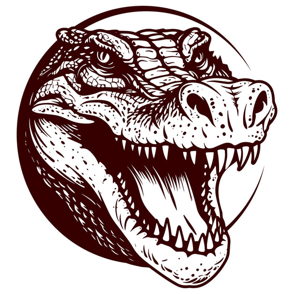 crocodile logo, design for badge, emblem, or printing, safari logo design, Vector illustration - Vettoriali, immagini