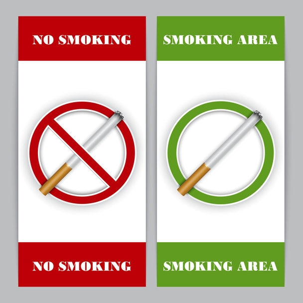 Tupakointi ja tupakointi alue merkkejä
 - Vektori, kuva