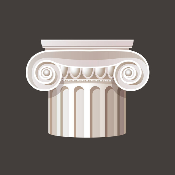 Capitello di un'antica colonna greca. Ordine dorico - Vettoriali, immagini