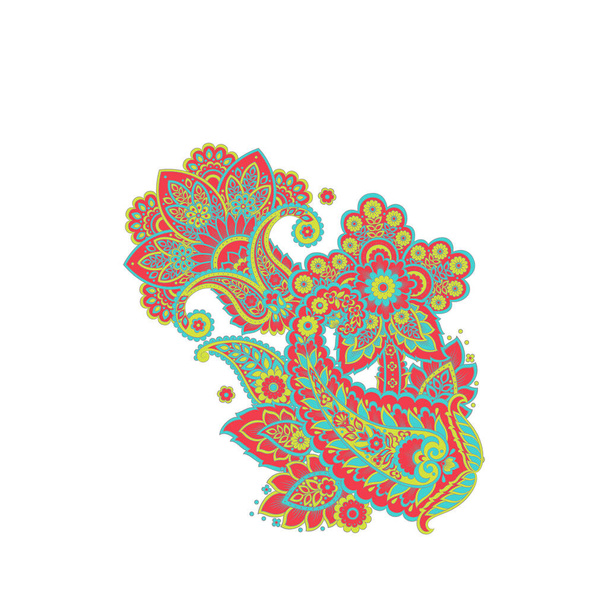 Paisley Vector Pattern. Floral isolierte asiatische Illustration - Vektor, Bild