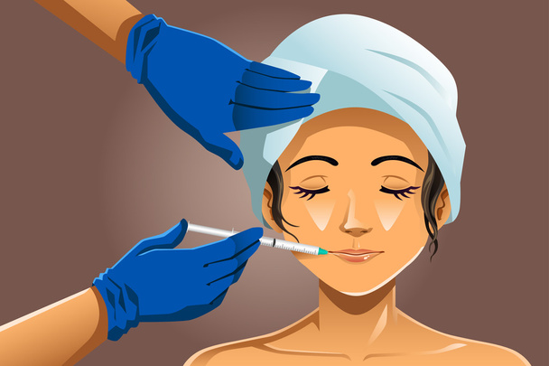 Woman receiving beauty treatment - Vector, Image