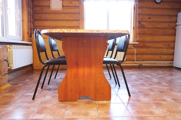 Dining room in the wooden house - Valokuva, kuva