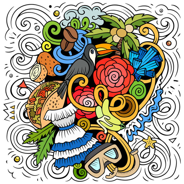 Honduras karikatür çizimi. Komik Honduras tasarımı. Orta Amerika ülke unsurları ve nesneleri ile yaratıcı bir altyapı. Renkli bileşim - Fotoğraf, Görsel