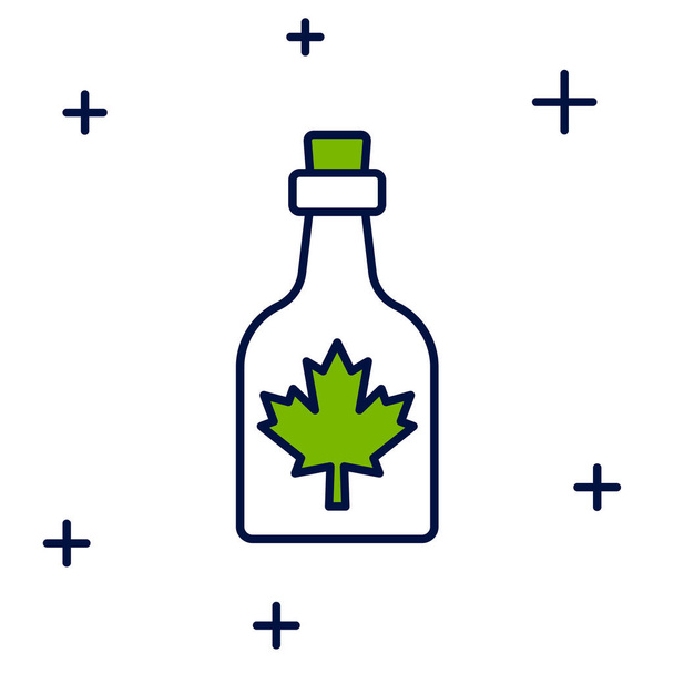 Заполненная очертания Бутылка иконки кленового сиропа изолированы на белом фоне. Вектор - Вектор,изображение