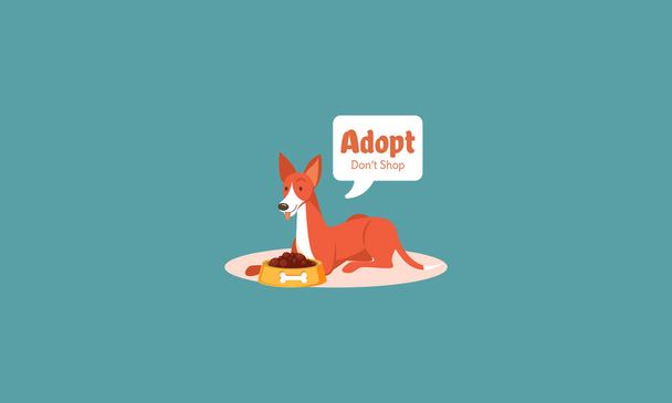 adopt dog sticker vector illustration flat design - Vector, Image