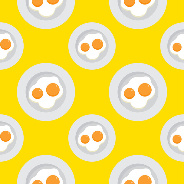 fried egg seamless pattern vector illustration - Vector, Image