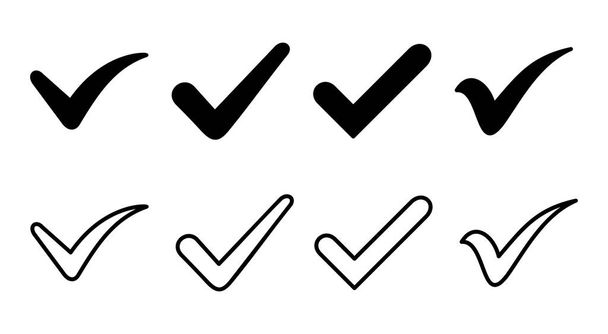 Markeer pictogram set illustratie. Teken en symbool aankruisen - Vector, afbeelding