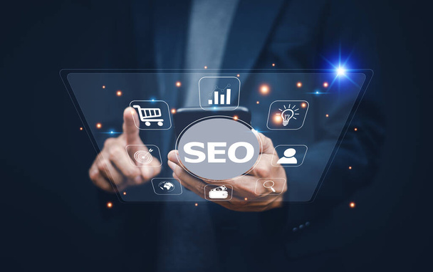 SEO Search engine optimization concept, Marketing Ranking Traffic Website Internet Business Technology, SEO concept - Foto, Imagem