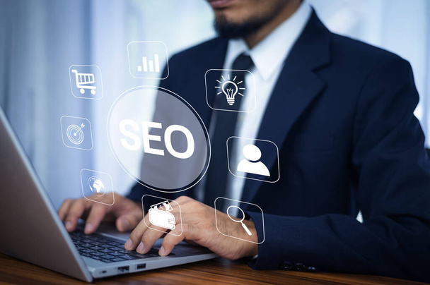 SEO Search engine optimization concept, Marketing Ranking Ruch Website Internet Business Technology, SEO concept - Zdjęcie, obraz