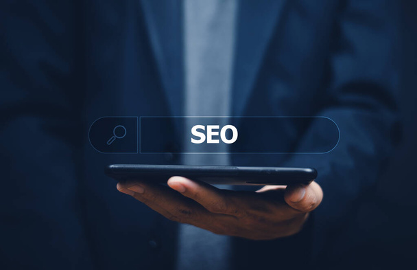 SEO Concepto de optimización de motores de búsqueda, Marketing Ranking Tráfico Sitio web Internet Tecnología de Negocios, Concepto SEO - Foto, Imagen