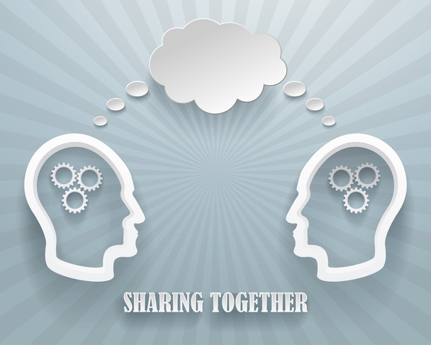 Compartir juntos Ilustración de fondo
 - Vector, imagen