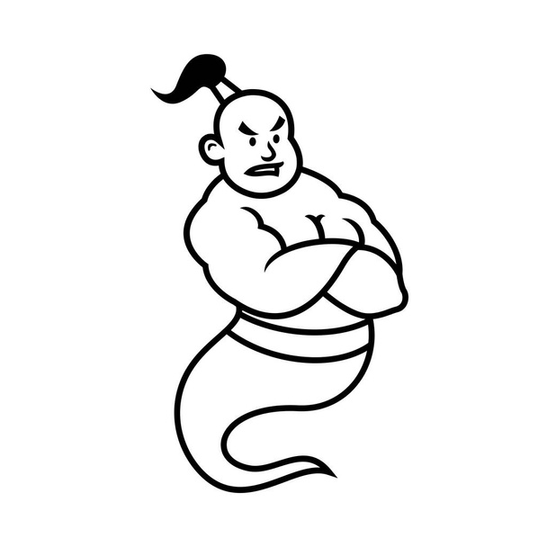 Genie mascot icon design illustration template - Vector, Image