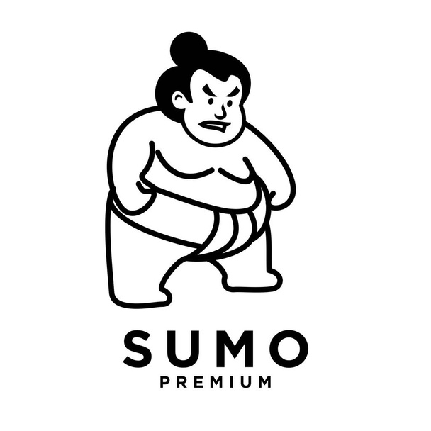 Sumo mascotte pictogram ontwerp illustratie sjabloon - Vector, afbeelding